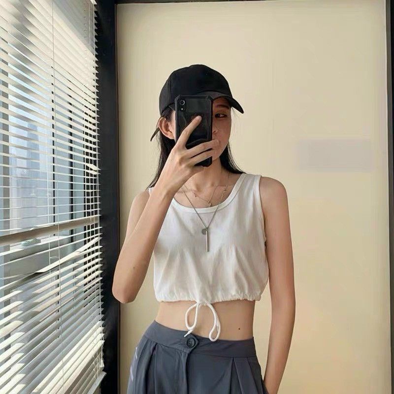 [HCM]Áo croptop ba lỗ rút dây cá tính