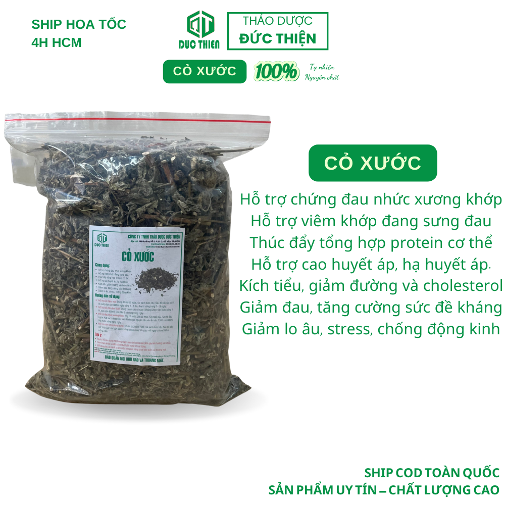 500g cây cỏ xước loại 1 đức thiện - hỗ trợ đau nhức xương khớp, cao huyết áp, giảm cholesterol, giảm s