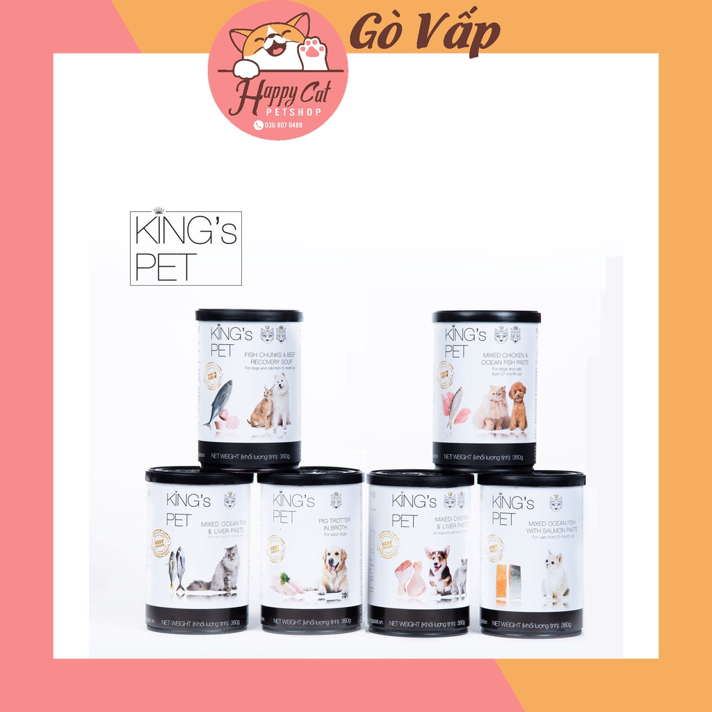 Pate King Pet Lon 380g - Pate dinh dưỡng cho Chó & Mèo - HAPPY CAT