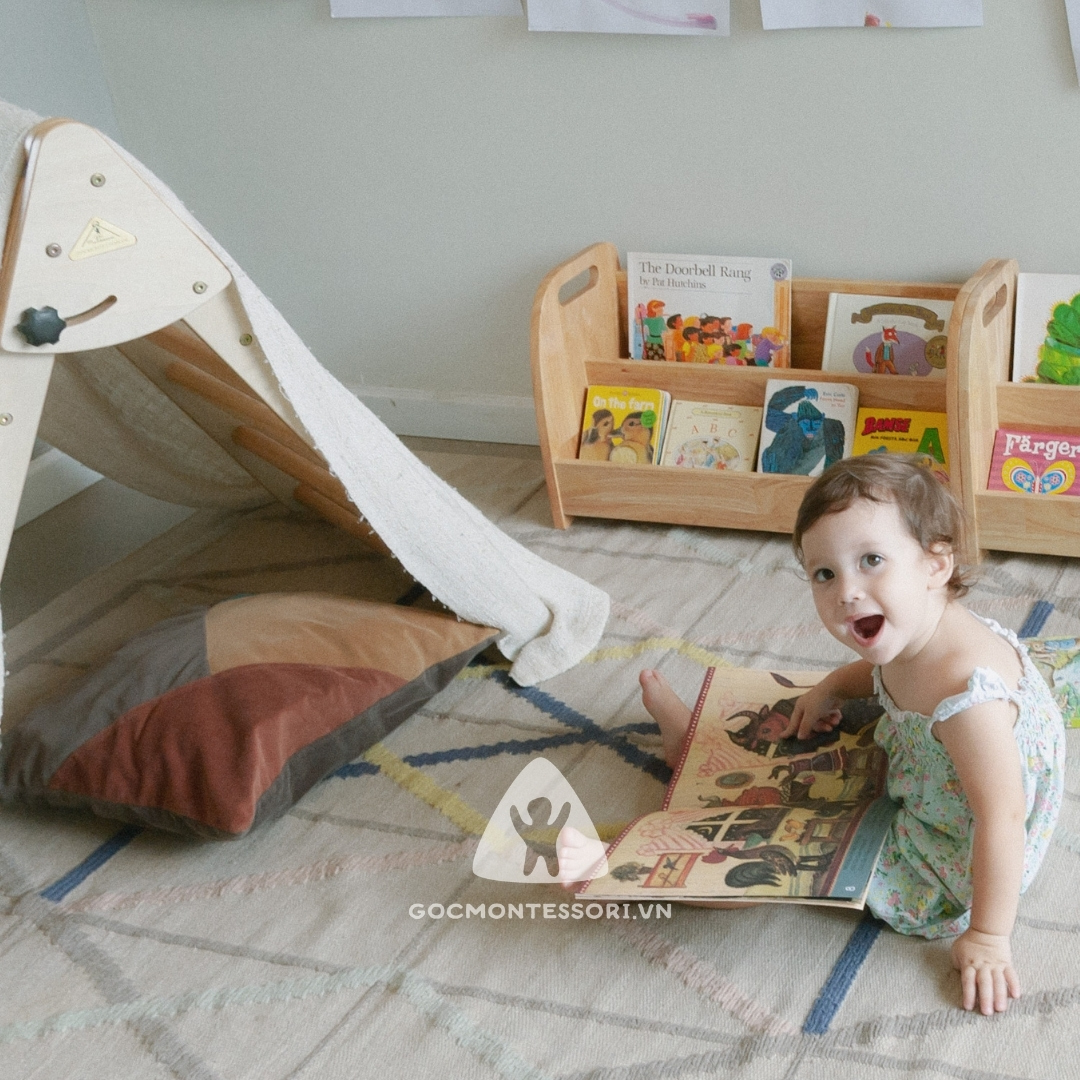 Kệ sách Montessori - Tủ sách trẻ em bằng gỗ