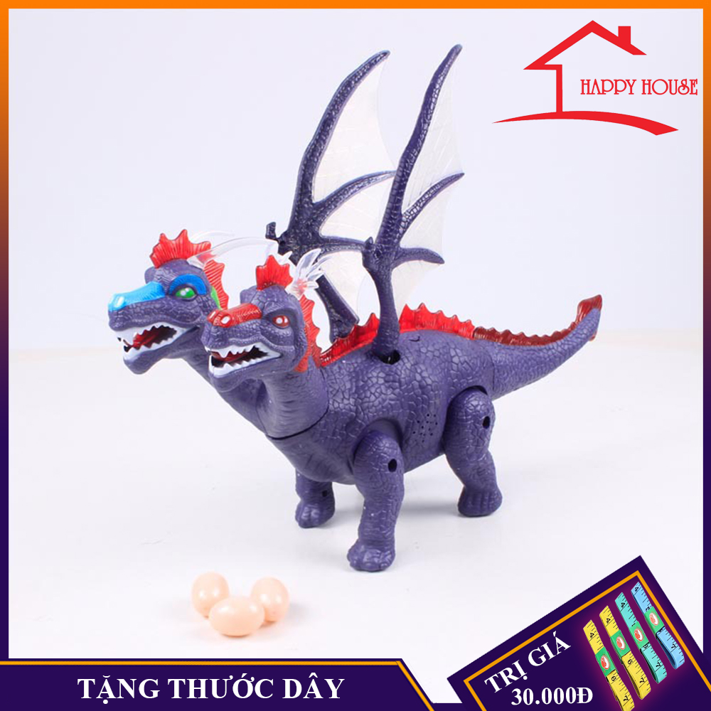 Khủng long 2 đầu to, biết đi, phát nhạc, đẻ trứng đồ chơi trẻ e dành cho bé yêu