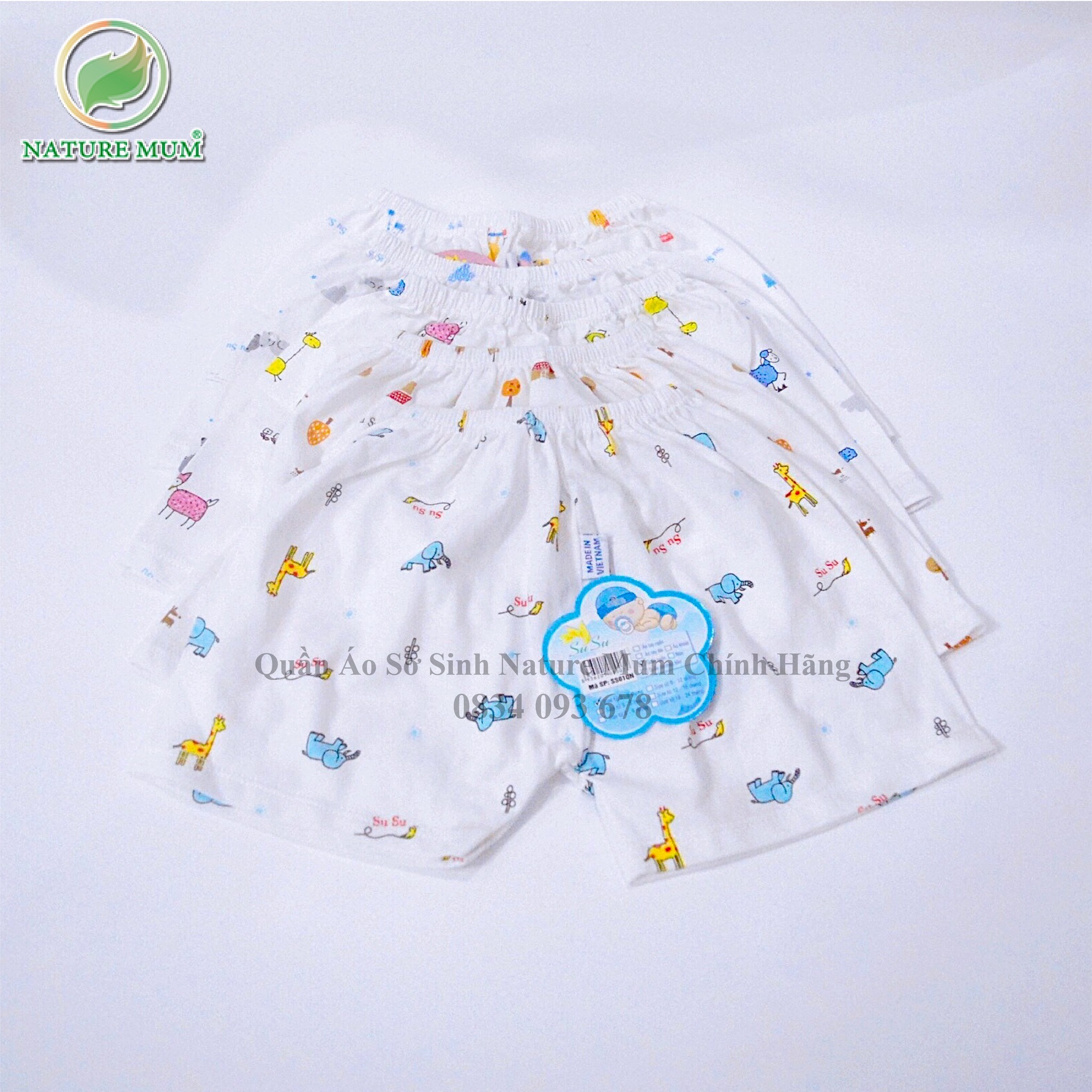 Set 10 quần ngắn sơ sinh cotton 3-8kg