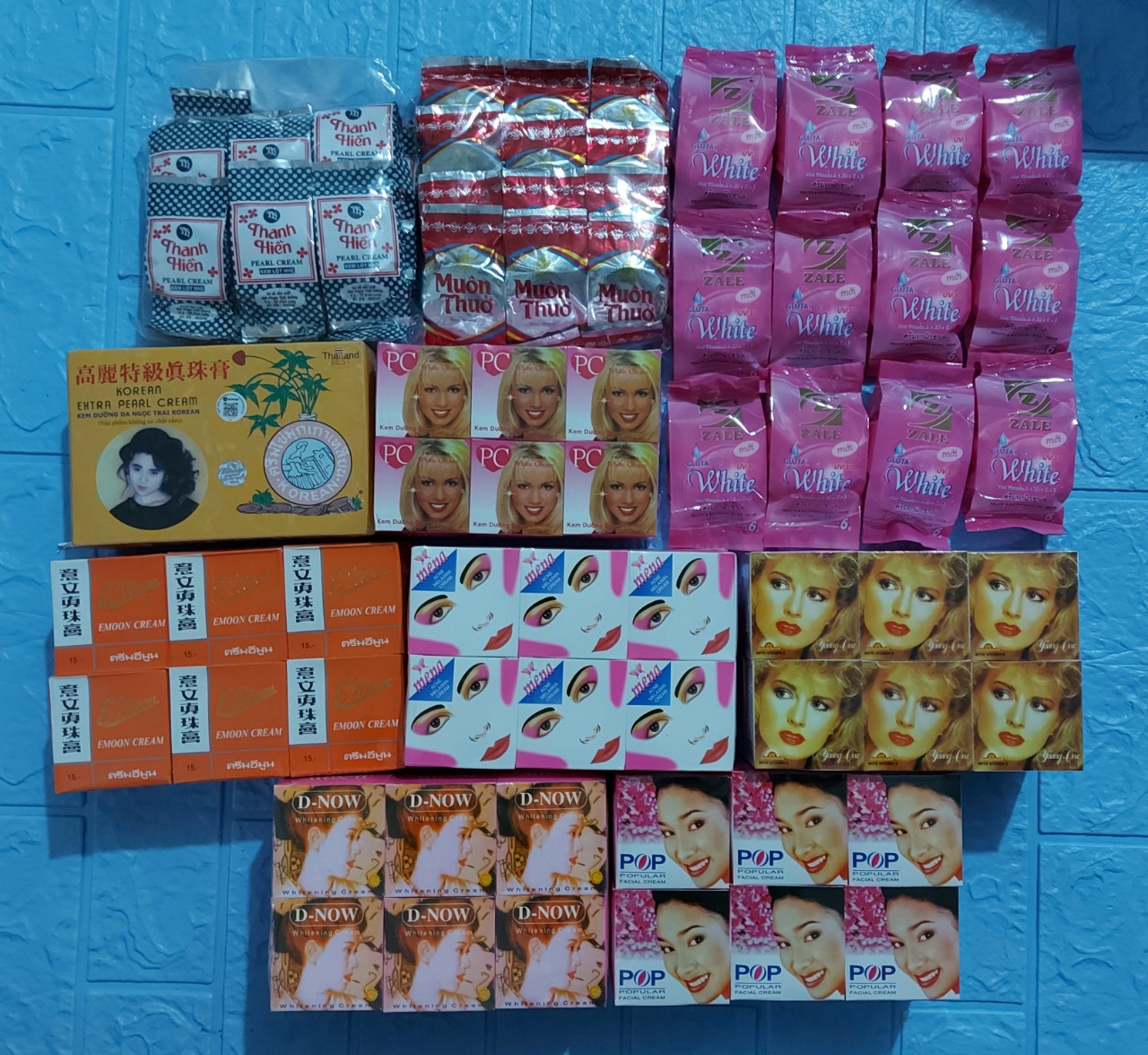 sỉ 10 lố kem thái cho khách sỉ,giá siêu rẻ cho 10 lố kem thái (thanh hiền,muôn thuở,zale thái,sâm vàng thái,pc thái,emon thái,mena thái,xù thái,dnow thái,pop thái)