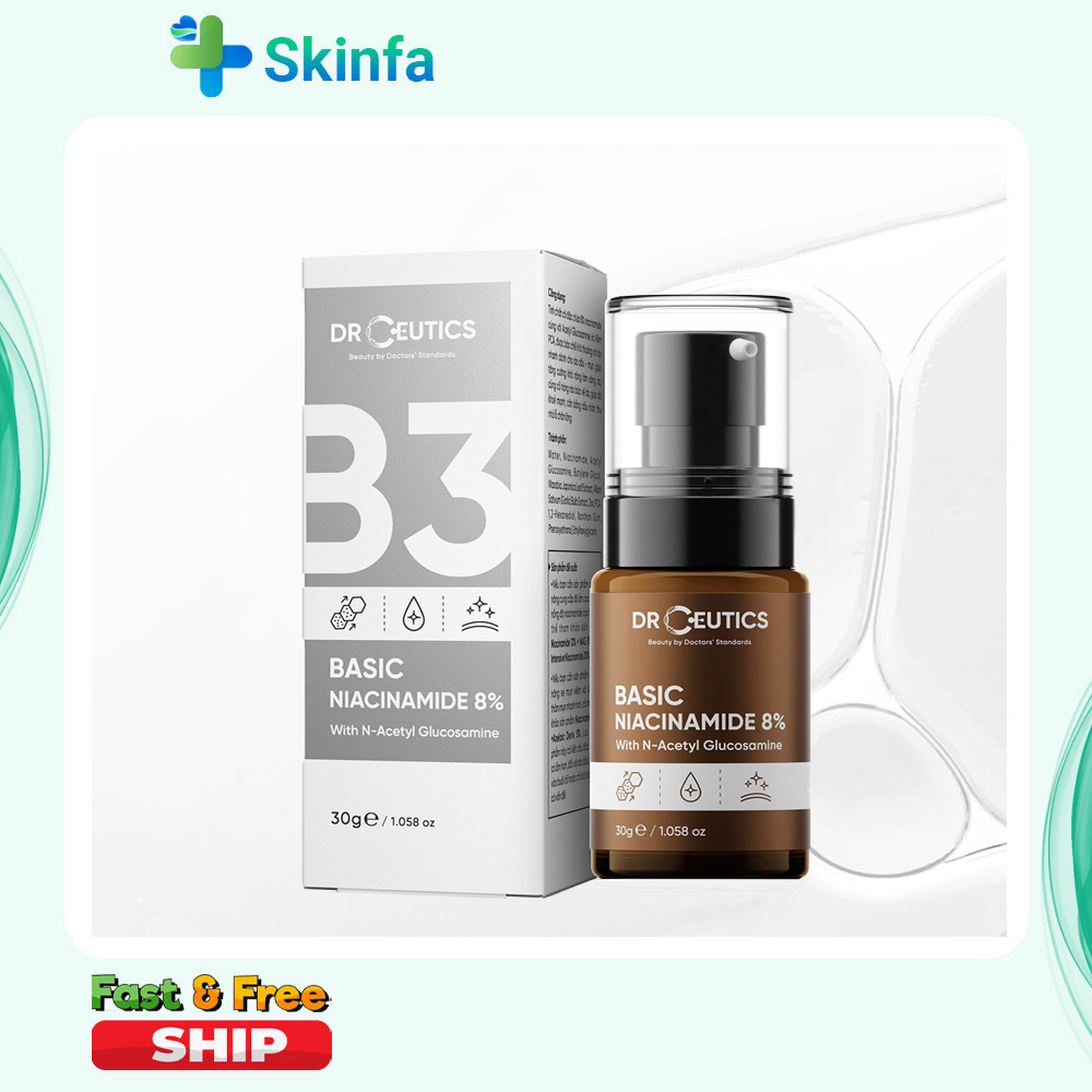 Tinh Chất Niacinamide Basic 8% DrCeutics Cho Da Dầu Mụn