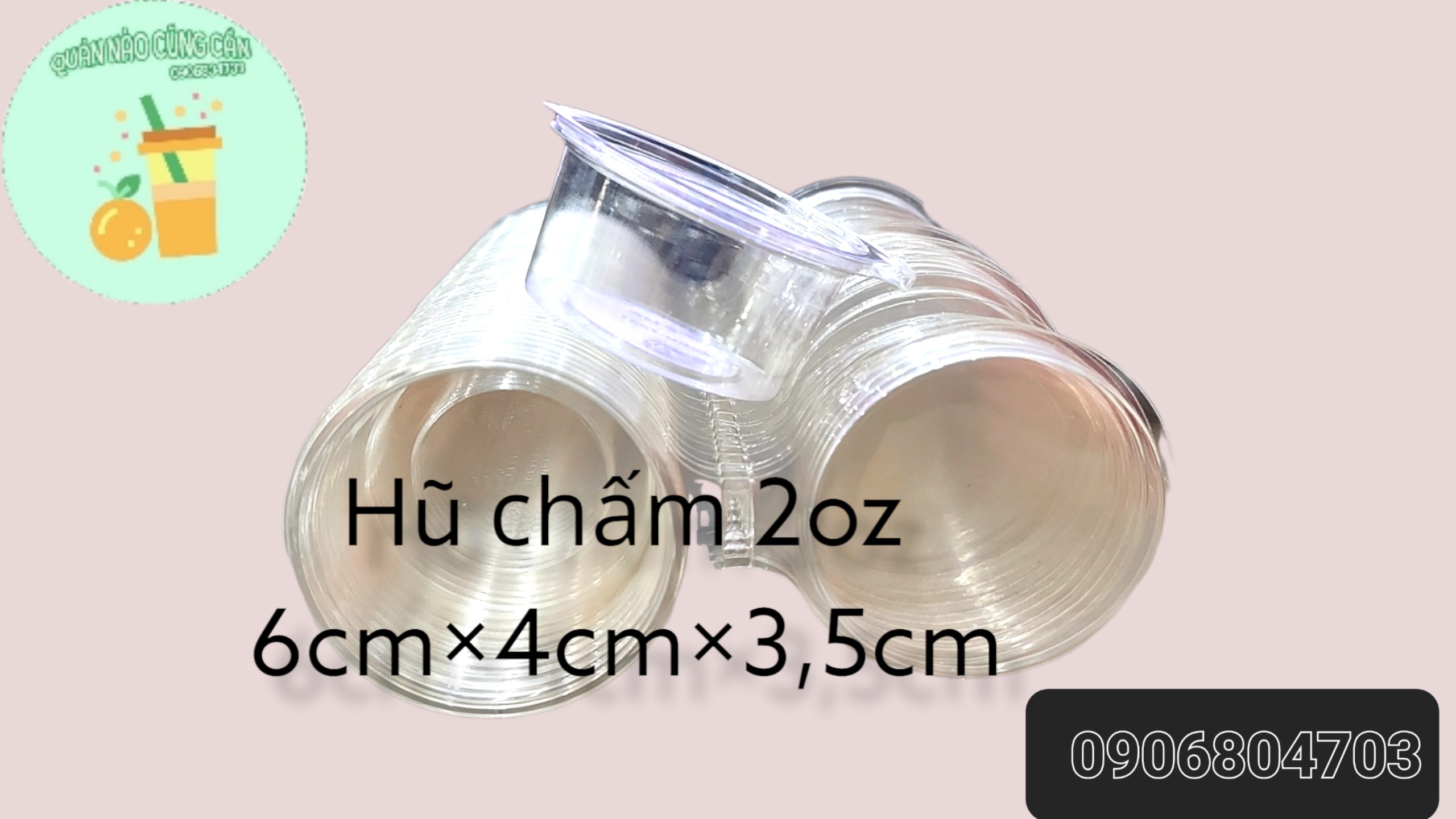 100 hủ đựng sốt 2oz 60ml nước chấm tương mắm. 2 oz -1oz năp liền ,nắp rời.-quannaocungcan