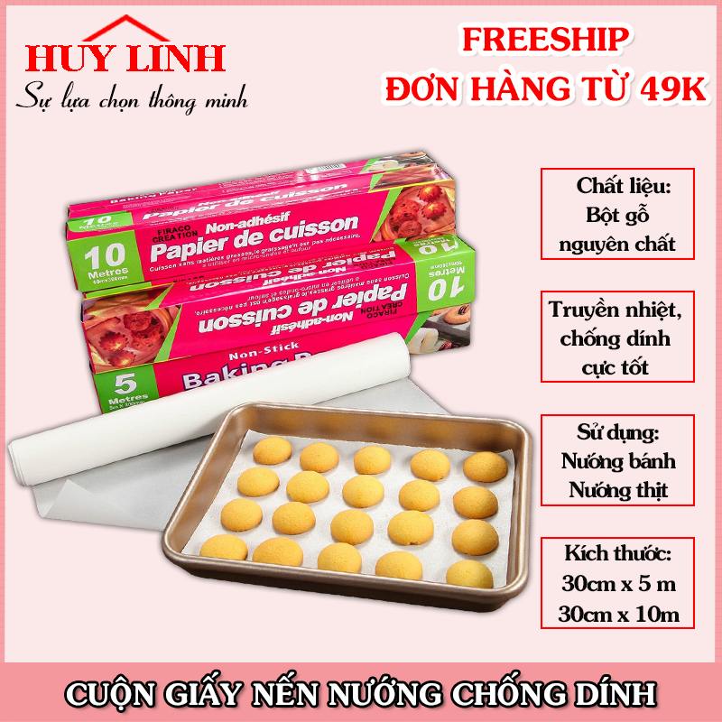 Giấy Nến, Cuộn Giấy Nến Lót Nồi Chiên Không Dầu, Giấy Dầu Lót Nướng Bánh 30cmx5m, Gi ấy Nến Chống Dính Lót Nướng Bánh 30cmx5 và 30cmx10m, Cuộn 5m Giấy Nến Nướng Bánh Không Thấm Dầu, Dụng Cụ Làm Bánh, Phụ Kiện Làm Bánh, Huy Linh