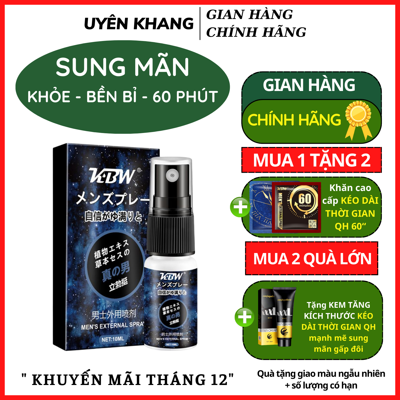 Xịt Kéo Dài Thời Gian Cho Quý Ông Đẳng Cấp Thúc Đẩy Yêu Lâu Khẳng Định Bản Lĩnh Phái Mạnh Cho Cuộc Yêu Bền Bỉ Tới 60 Phút