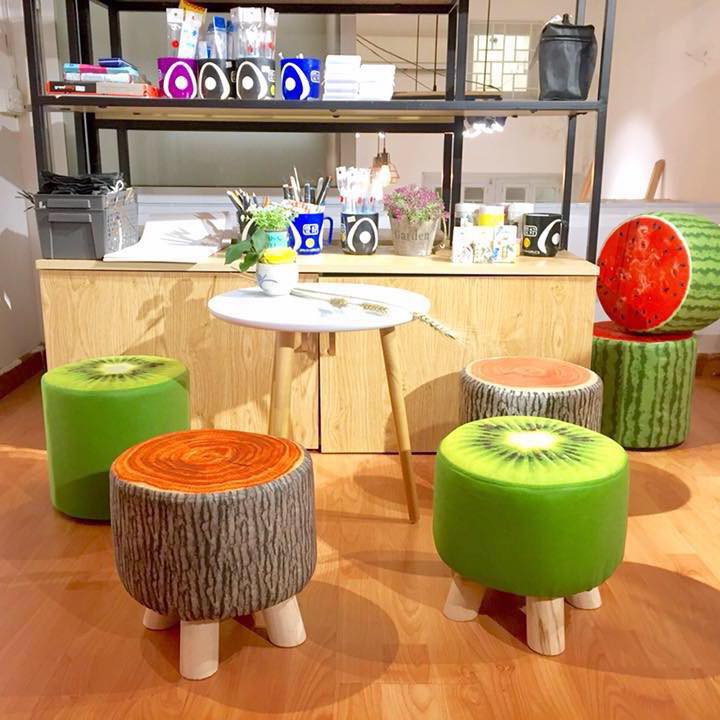 Ghế đôn chân gỗ hình trái cây gđhv