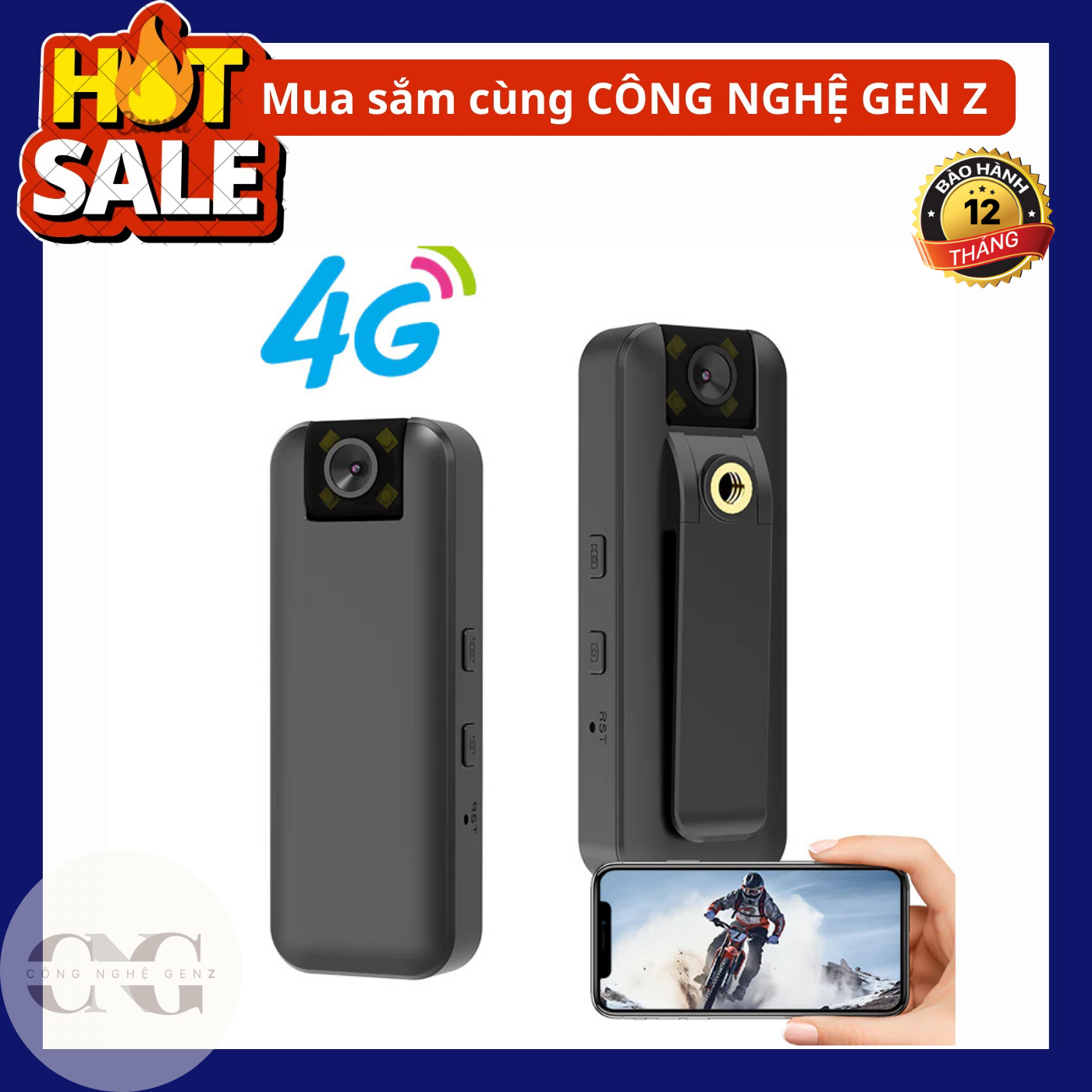 Camera Hành Trình - Máy Ghi Âm Kẹp Áo Dùng Sim 4G Cực Tiện Lợi - Camera Xoay 180 Độ Quay Ban Đêm Rõ Nét - Bảo Hành 12 Tháng