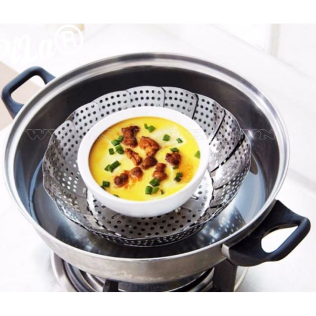 VỈ HẤP CÁCH THỦY INOX GẤP GỌN TIỆN DỤNG - DỤNG CỤ HẤP XẾP GỌN TIỆN LỢI