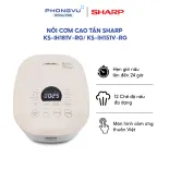 Nồi cơm điện cao tần Sharp 1.5L/1.8L - Công nghệ IH - Nhiệt 3D - Cảm ứng tiếng Việt - Bảo hành 12th