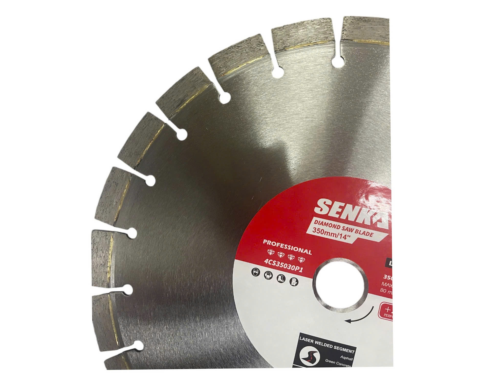 SENKA 14 inch Segmented Diamond Saw Blade Professional Industrial Road Blade Especially for Asphalt Hard Concrete Dry or Wet Cutting General Purpose, 30mm Arbor