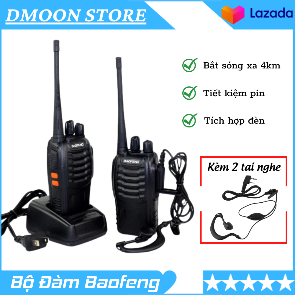 Bộ Đàm Baofeng - Combo 2 Chiếc, Tặng Tai Nghe, Âm Thanh Lớn, Nhỏ Gọn, Trợ Thủ Đắc Lực Trong Công Việc (Full Phụ Kiện) - Bộ Đàm, Bộ Đàm Mini, Bộ Đàm Baofeng, Bộ Đàm Gía Rẻ, Bộ Đàm Cầm Tay, Tai Nghe Bộ Đàm - Bảo Hành 12 Tháng