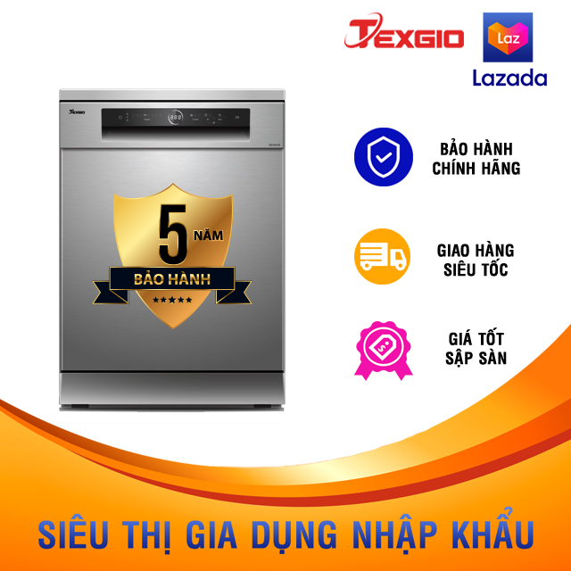 [Trả góp 0%]Máy Rửa Chén Bát Texgio 15 Bộ TGF3815S  - Miễn Phí Vận Chuyển - TỰ ĐỘNG HÉ CỬA  8 CHƯƠNG TRÌNH 7 TÍNH NĂNG HIỆN ĐẠI  BẢO HÀNH 3 NĂM TOÀN QUỐC