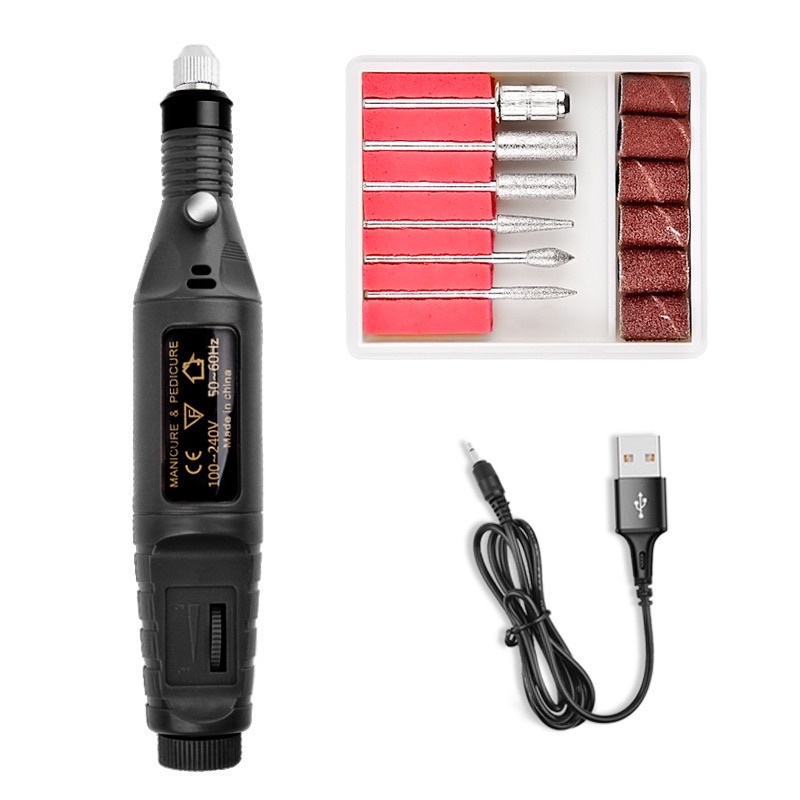 Bộ máy khoan mài cắt cầm tay mini V1 màu đen