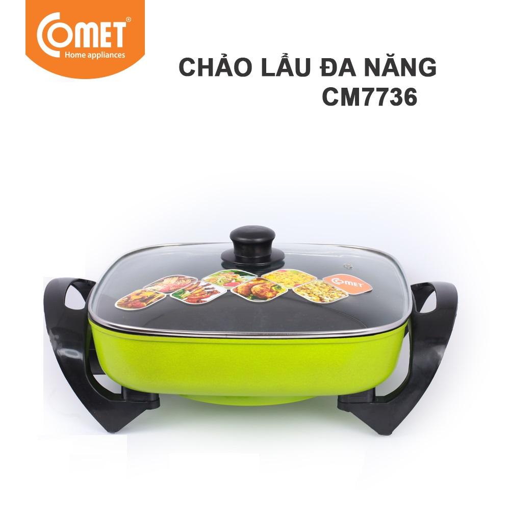 NỒI LẨU ĐIỆN COMET CM7736 - 5L , Chất Liệu Cao Cấp Chống Dính Ưu Việt,5 Mức Điều Chỉnh Nhiệt Độ,Hiệu Qủa Dẫn Nhiệt Tối Ưu, phù hợp để chế biến cho bữa ăn lên đến 4- 6 người. Bảo Hành 1 Năm  - Sản Phẩm Chính Hãng