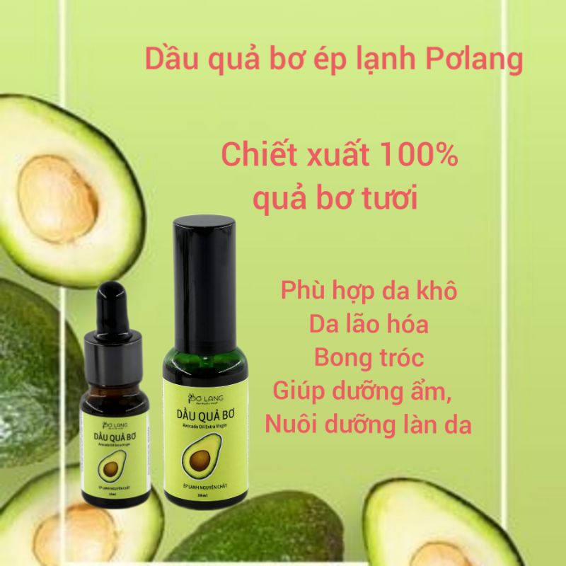 Tinh dầu quả bơ ép lạnh pơ lang nguyên chất tự nhiên 10/30ml