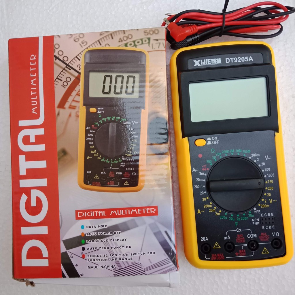 Đồng hồ đo điện vạn năng dt9205a tặng kèm pin