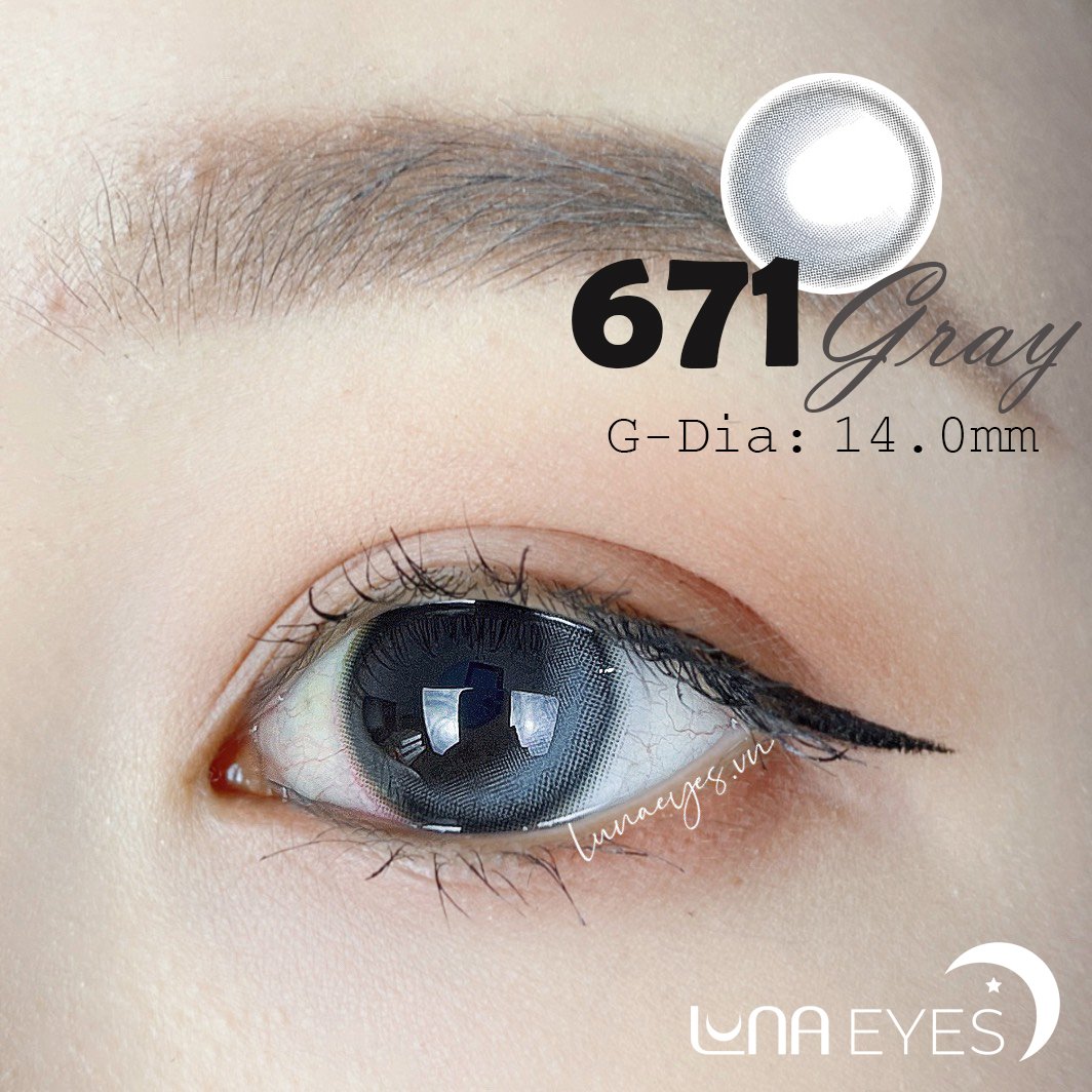 Lens cận từ 0-6 độ 671 gray tặng kèm khay gương dụng cụ