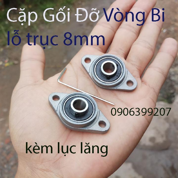 gối đỡ bạc đạn trục ngang 8mm