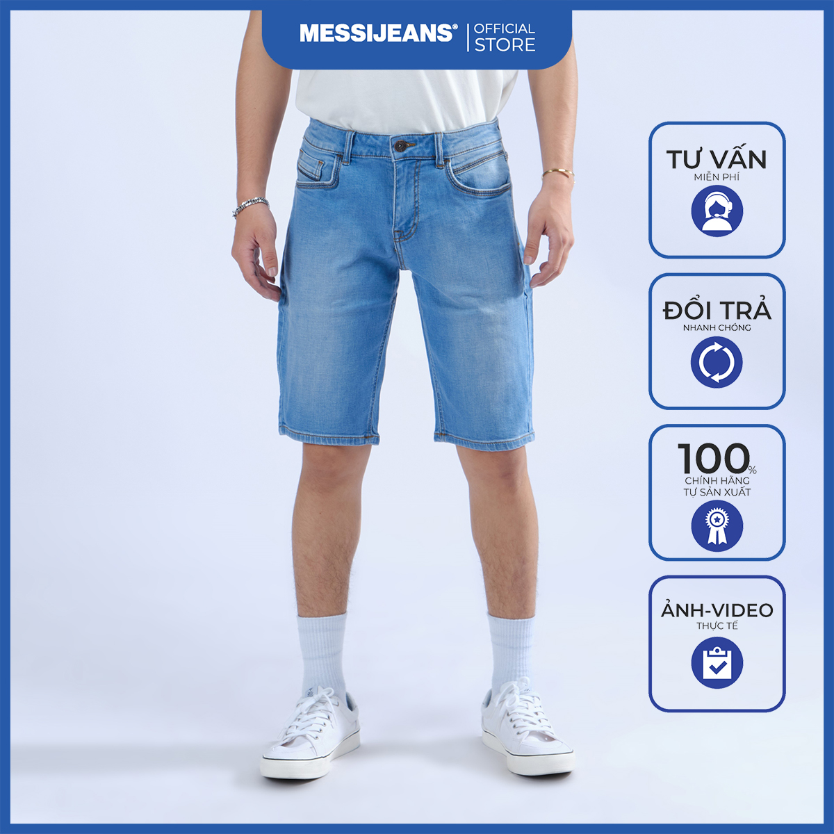 Quần short jean nam messi sjm1159-20
