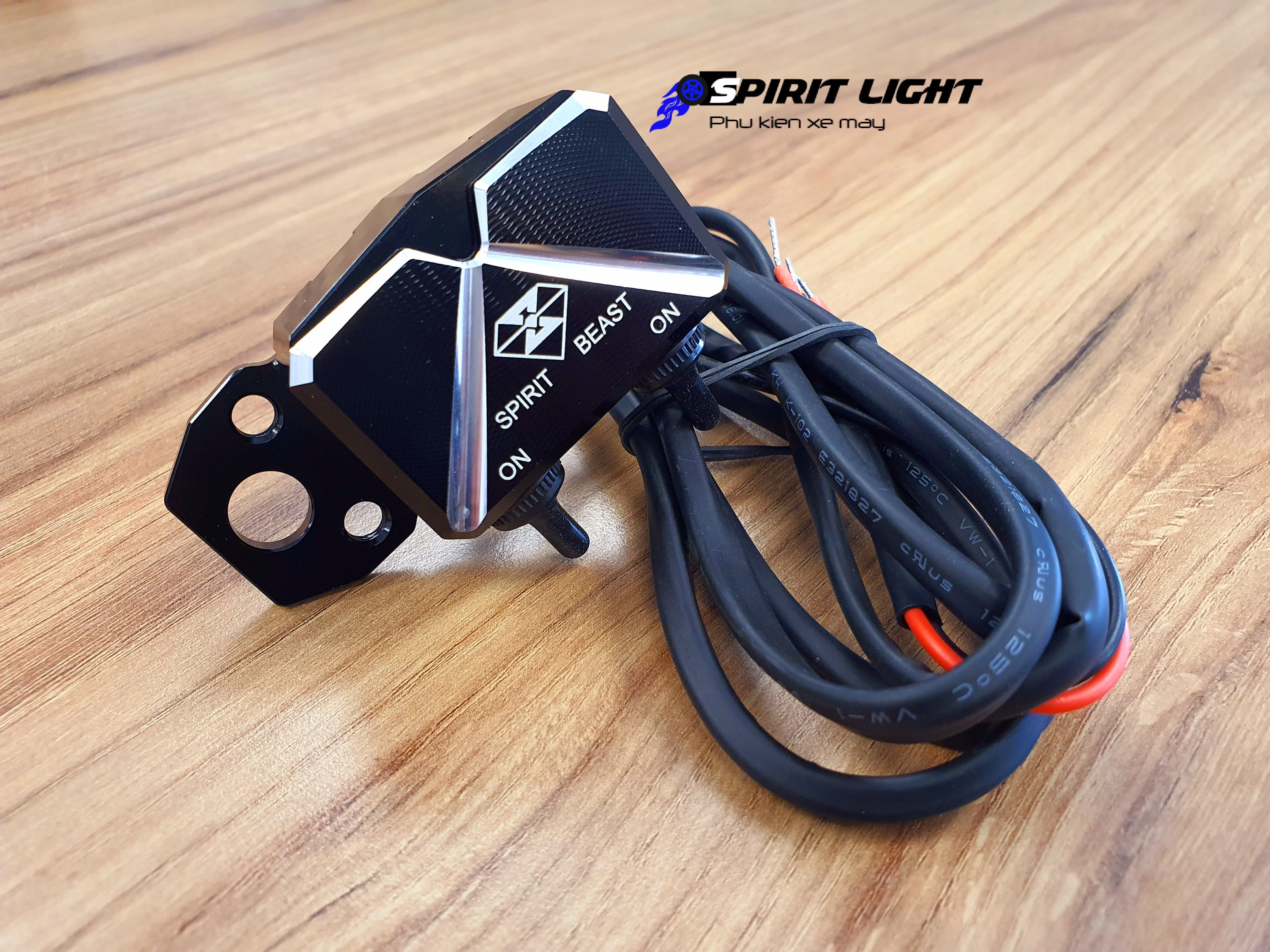 Công tắc Spirit Beast chính hãng màu titan gắn chân kính đèn trợ sáng, l4x, hazzar, đèn khẩn cấp, xi nhan led mô tô PKL