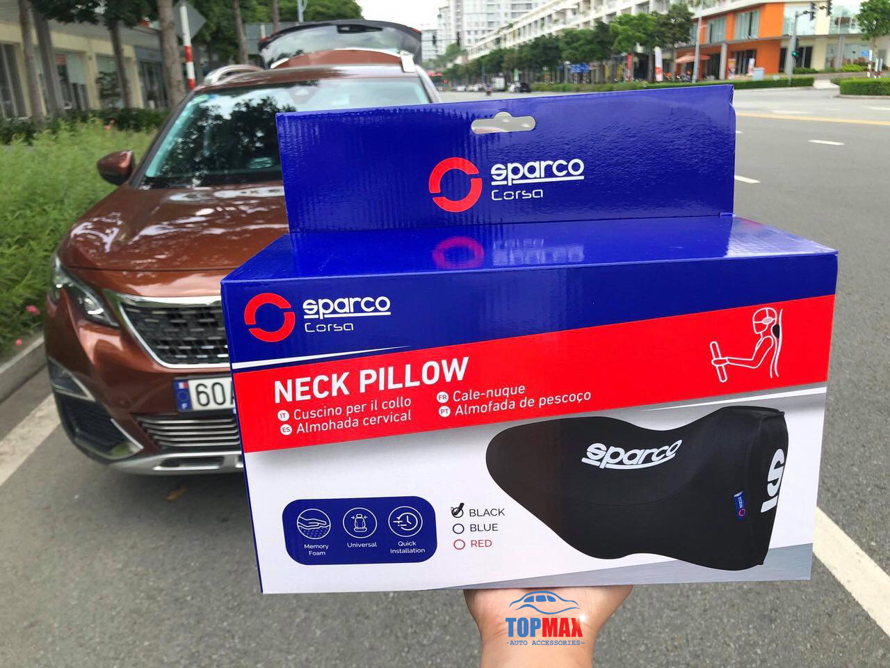 Gối Tựa Đầu Cao Su Non Cao Cấp SPN100RD - CHÍNH HÃNG SPARCO