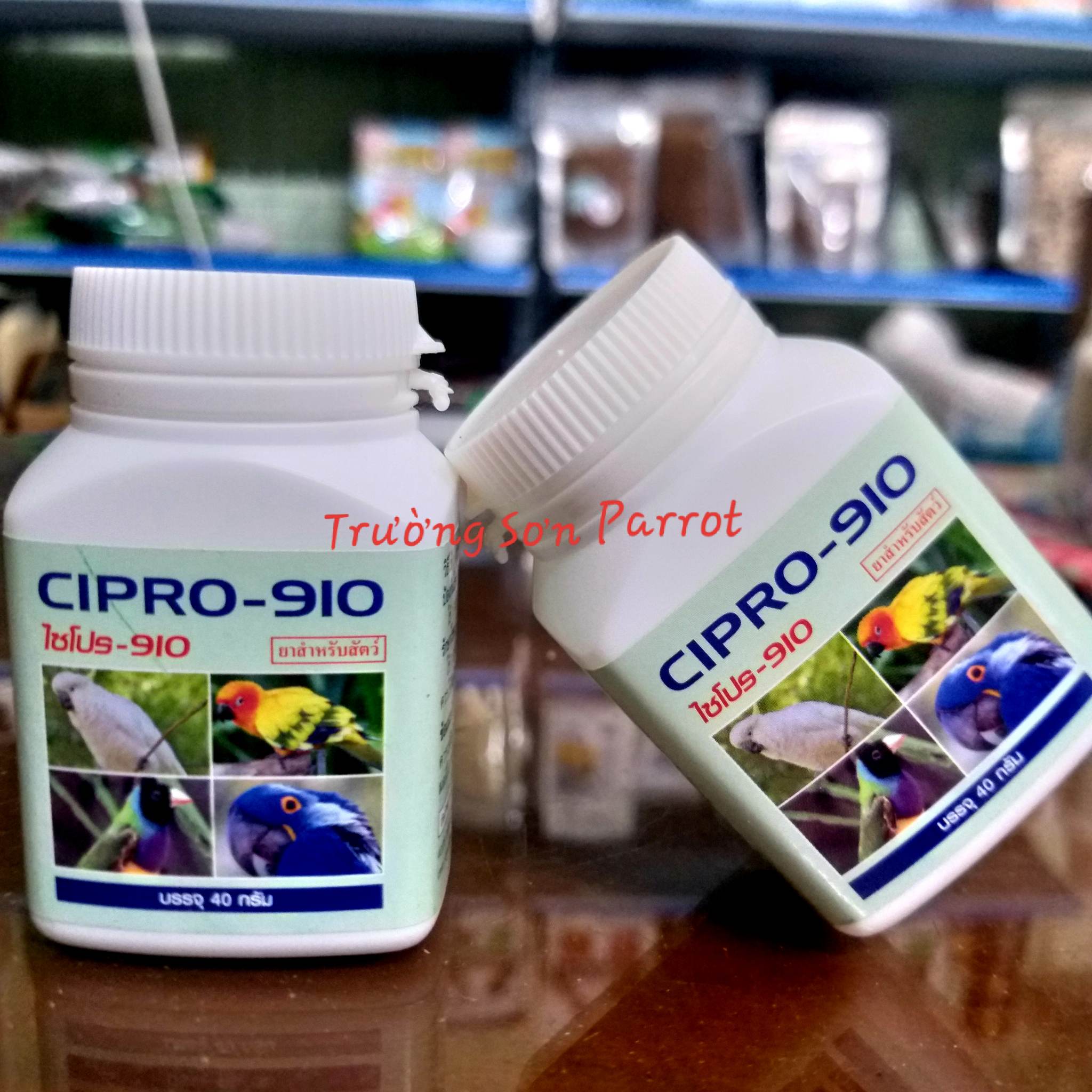 CIPRO 910 dùng phòng và chửa v.i.ê.m đường hô hấp, tiêu hóa cho vẹt và chim cảnh .