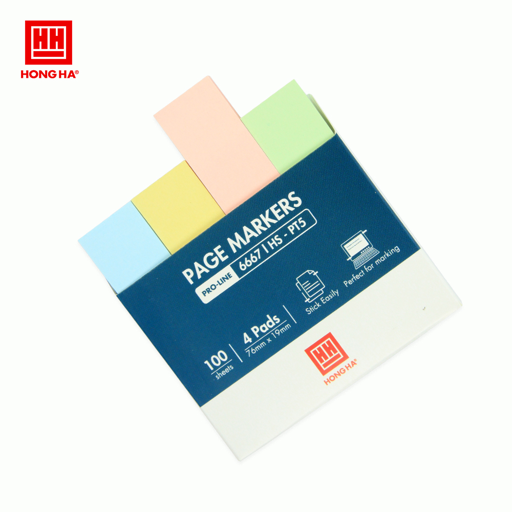 Giấy phân trang 4 màu hồng hà hs-pt5 - 6667