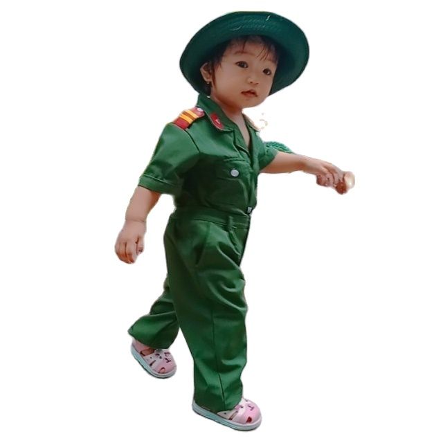 Combo 2bộ quần áo bộ đội trẻ em kèm nón bèo
