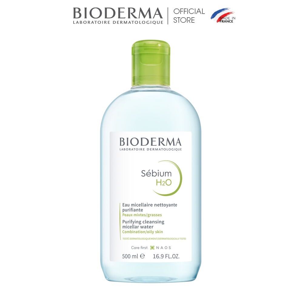 CHUẨN AUTH]Nước Tẩy Trang Bioderma Pháp H2O Xanh  500ML (Nắp Nhấn)
