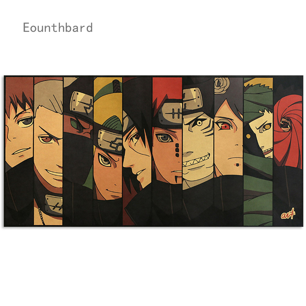 Áp phích dán tường trang trí nội thất hình nhân vật trong phim hoạt hình Naruto có phong cách cổ điển Eounthbard - INTL