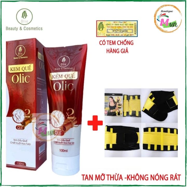 Kem tan mỡ Olic Tặng kèm đai nịt bụng giảm mỡ bụng, bắp tay, đùi, nọng