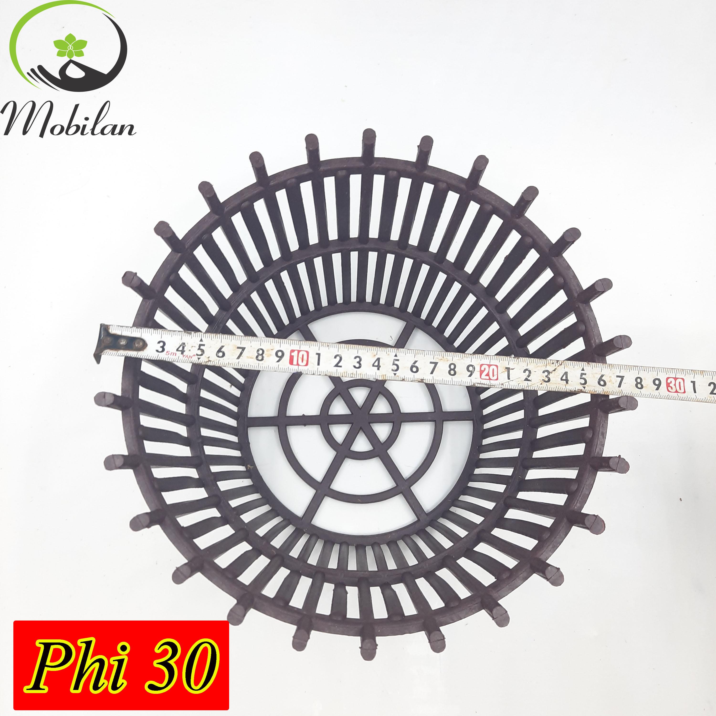 Chậu giả gỗ trồng lan phi 30 có nan phụ combo 5 chậu