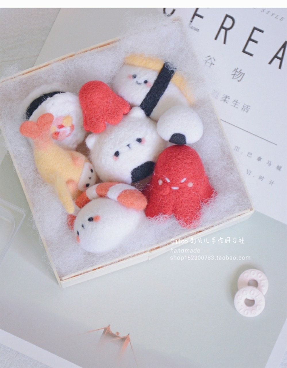 [BỘ KIT LEN CHỌC] Sushi gấu mập