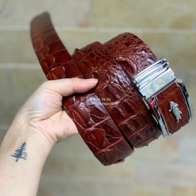 Thắt Lưng Da Cá Sấu Nam [PHIÊN BẢN DÂY LIỀN 4.0 CAO CẤP] Đan Viền Thủ Công Rất Đẹp!