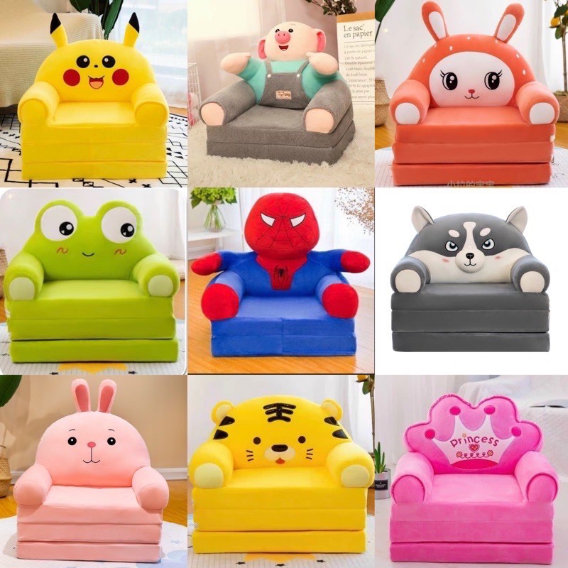 Ghế Sofa Thú Bông Cho Bé - Ghế Lười Hình Thú Cho Bé 3 Tầng ( Hàng loại 1)