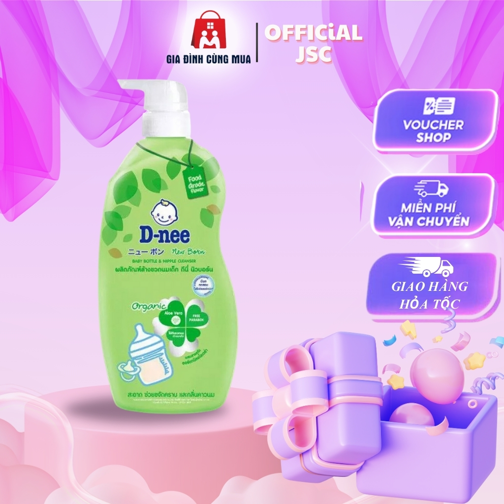 Nước rửa bình/ xúc bình sữa Dnee Thái Lan 600ml/ 620ml mẫu mới- nước xúc bình sữa D-nee chính hãng nhập khẩu - nước rửa chén Dnee xanh lá