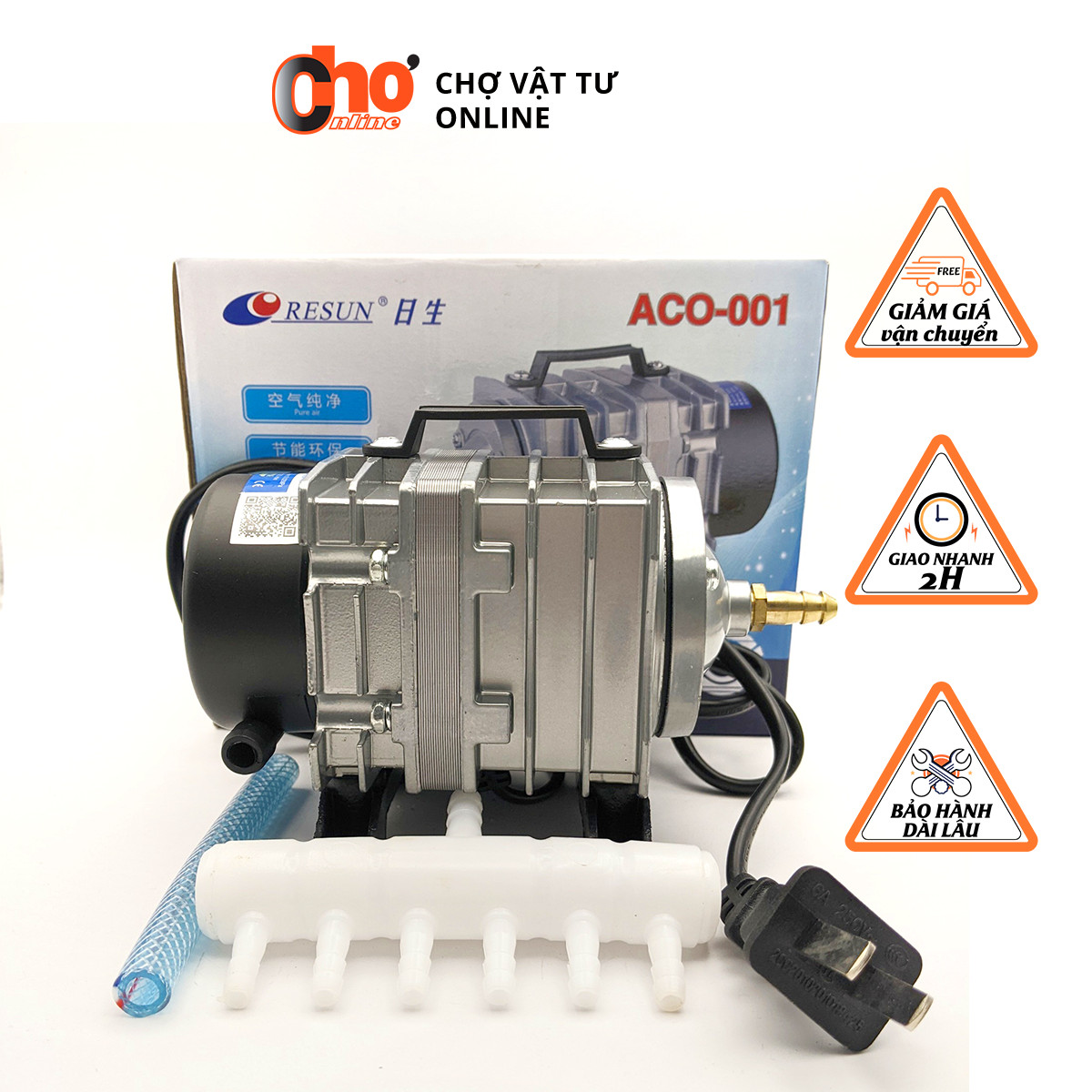 Máy sục sủi khí oxy resun aco-001 công suất 18w 25 lít/phút