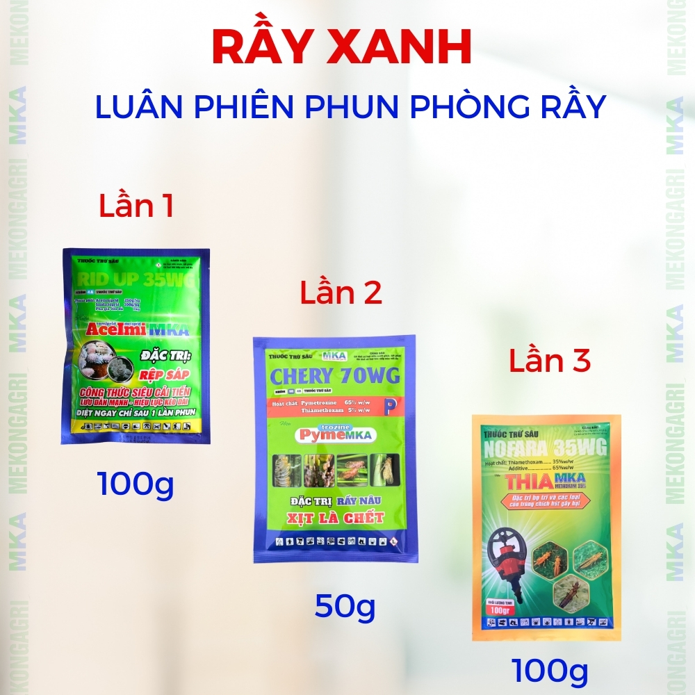  Bộ 3 luân phiên MKA phòng rầy xanh rệp sáp và bọ trĩ không kháng thuốc 