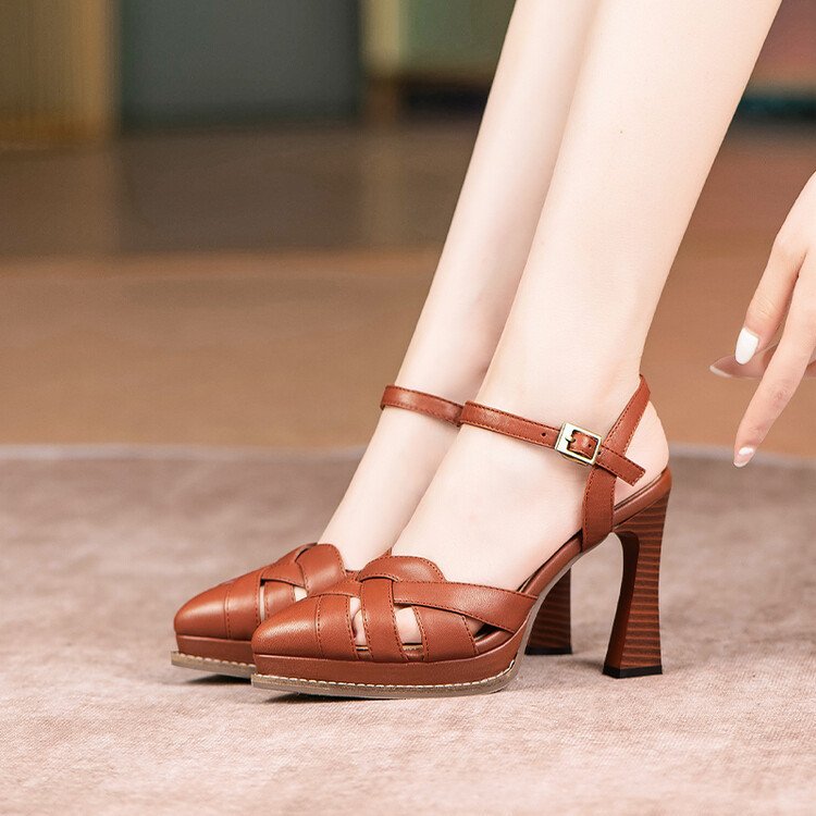Giày cao gót quai kiểu đế đúp sang chảnh