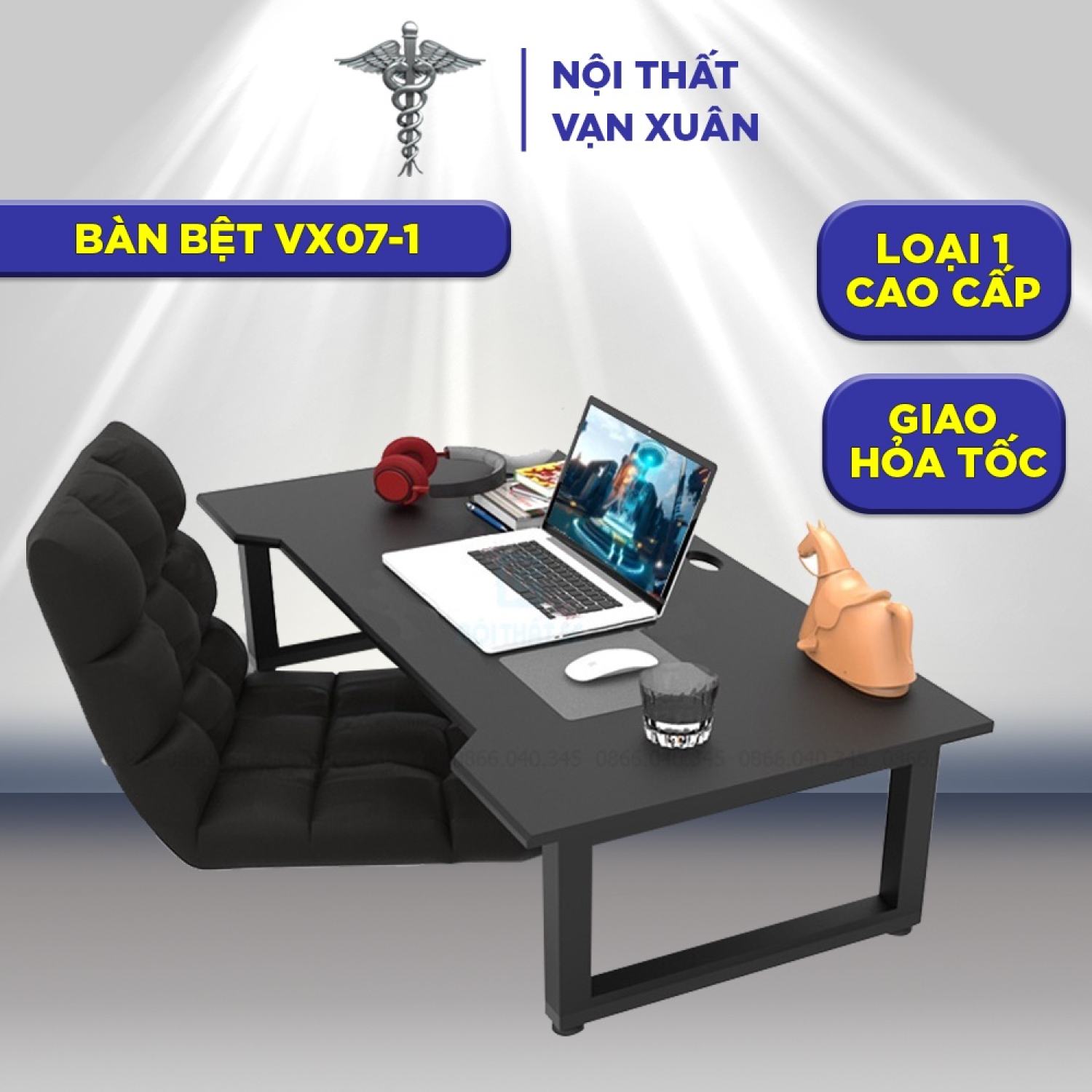 Bộ sản phẩm bàn bệt gaming chân K + Ghế bệt – Nội Thất TIDO