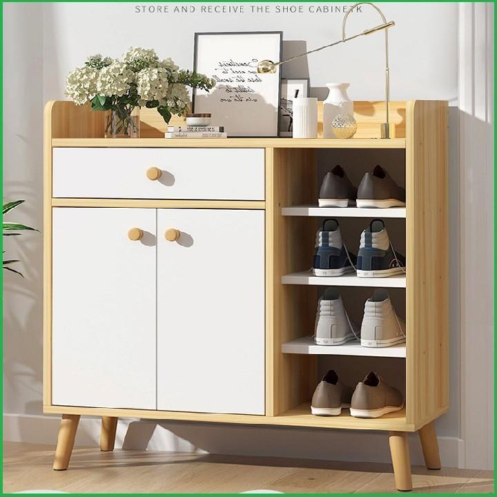 [ HÀNG LOẠI I ] Tủ gỗ để giày dép 4 chân Bắc Âu cao cấp Mezz608