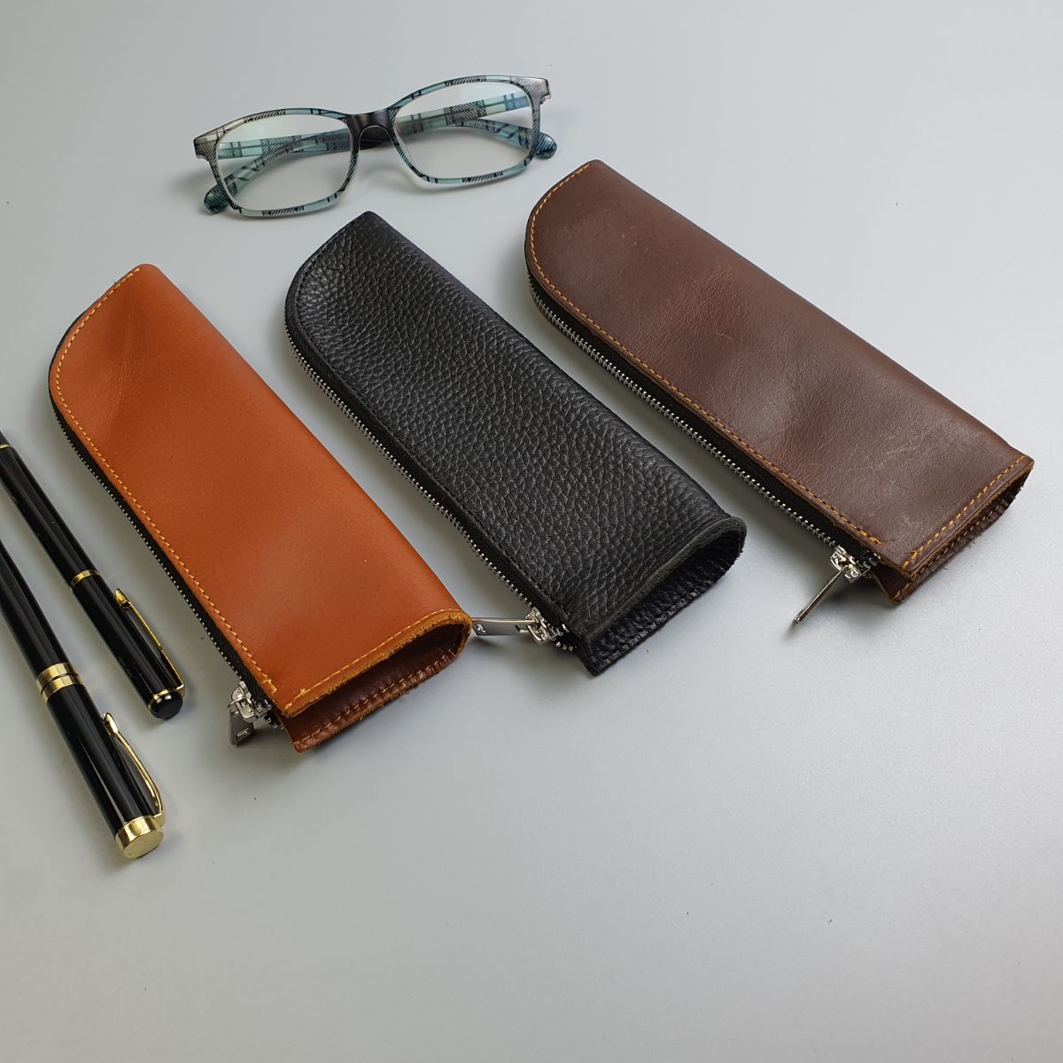 [Da thật] Túi đựng bút da thật ZN 09 (Đen - Nâu sáp - Vàng bò) - 100% da bò thật, BH 3 năm