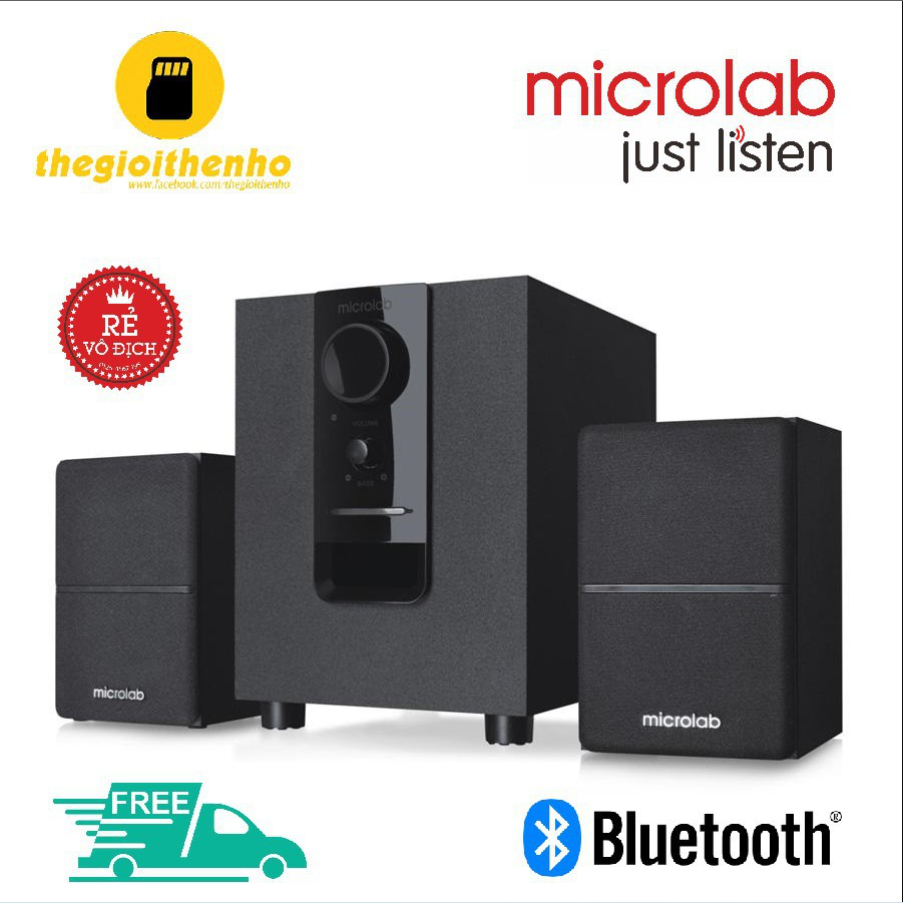 Loa vi tính chính hãng,loa máy tính loa microlab m106bt /2.1 bluetooth,loa vi tính microlab có bluetooth, loa vi tính bluetooth microlab m106bt 2.1 sang trọng, mạnh mẽ.