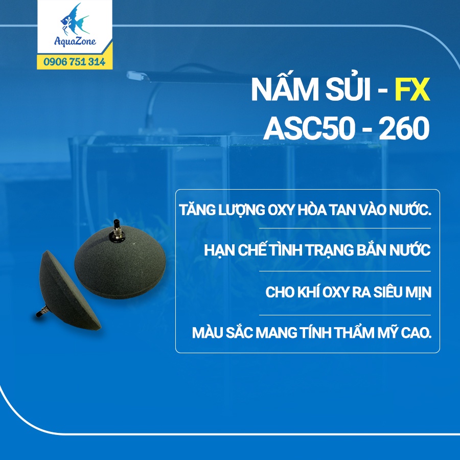 Nấm sủi oxy xf asc 50 - 80 nhỏ gọn