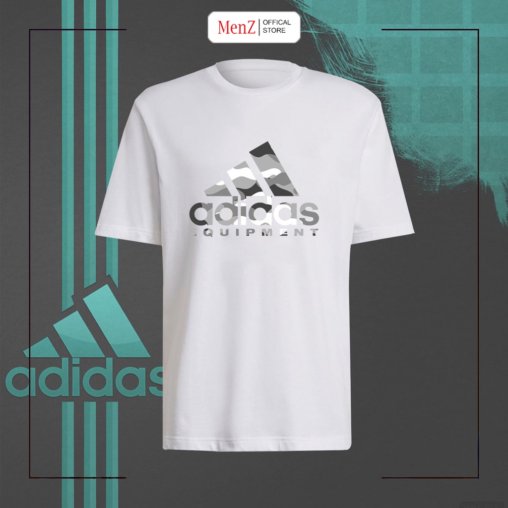 Áo thun logo thể thao adidas xám dằn ri cotton cao cấp