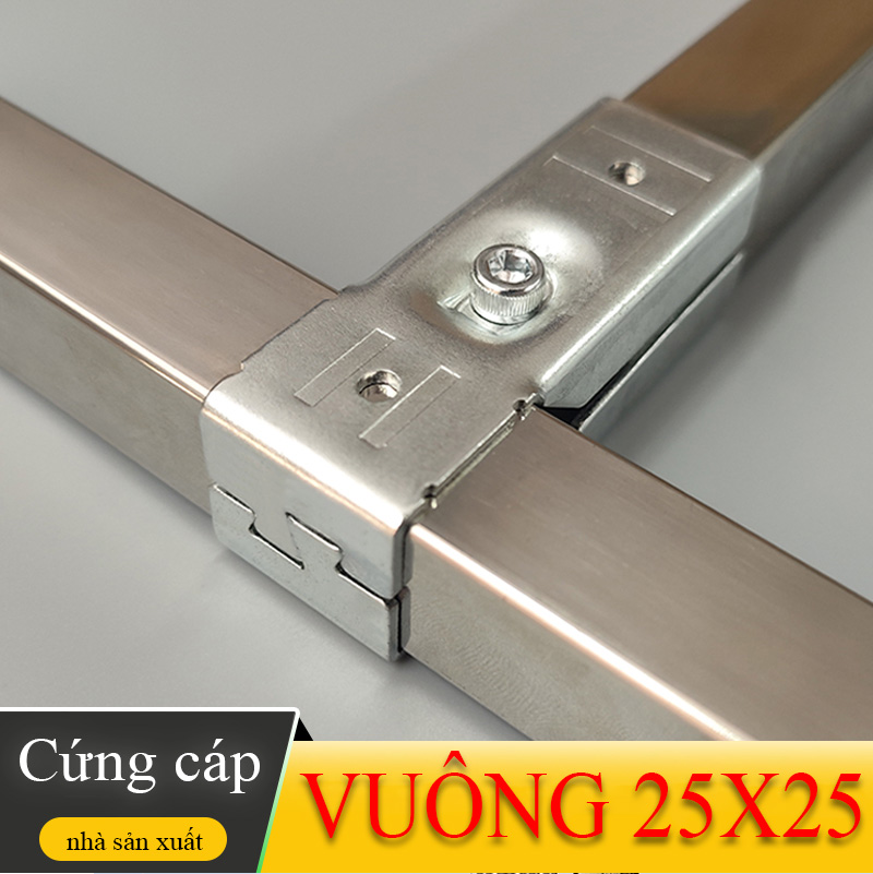 Khớp nối, co nối, đầu nối sắt hộp vuông 25x25 dễ tháo lắp, không cần hàn