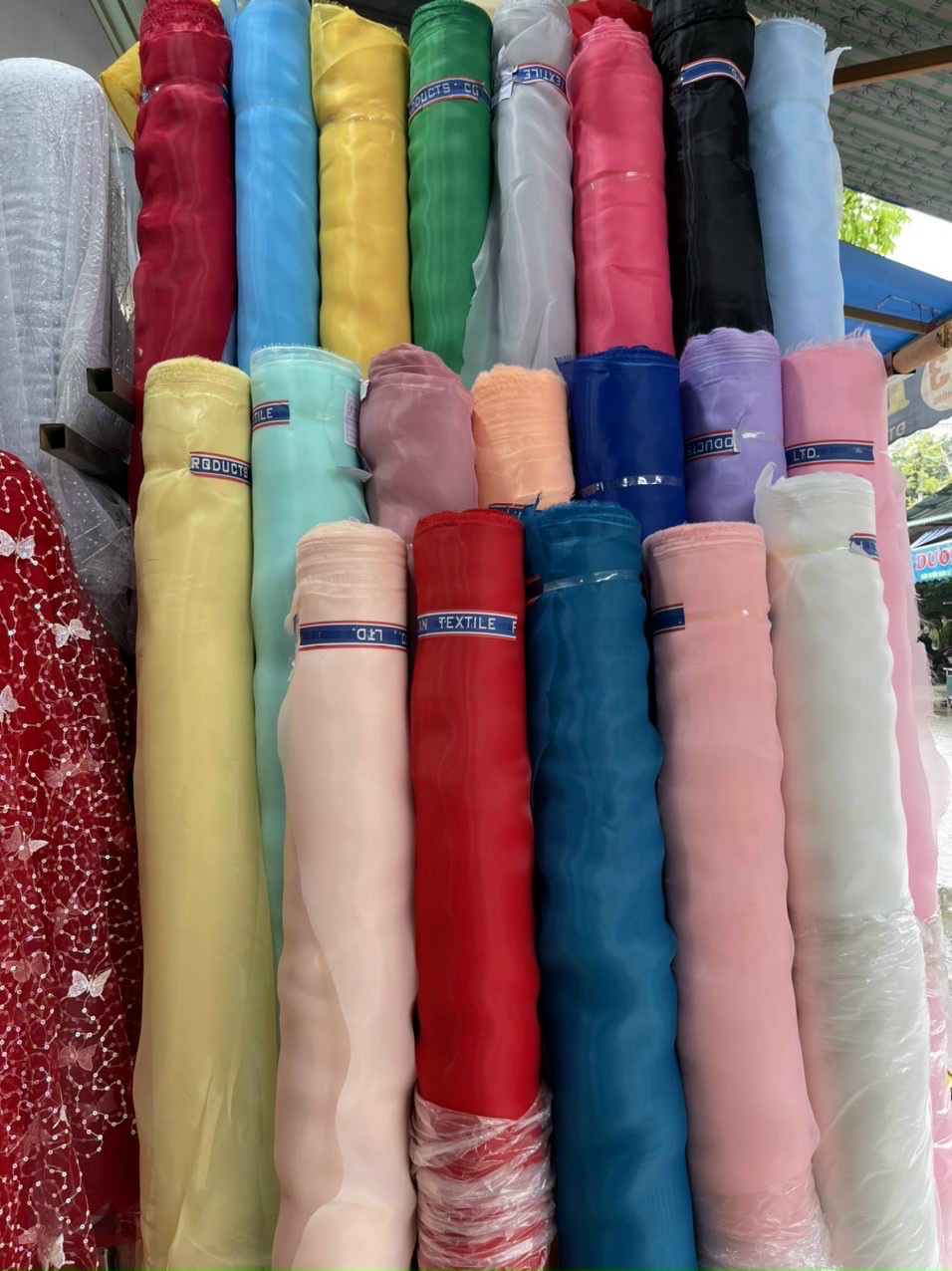 Vải voan kính bóng/ ánh nhũ/ voan Mỹ các loại lên form đẹp