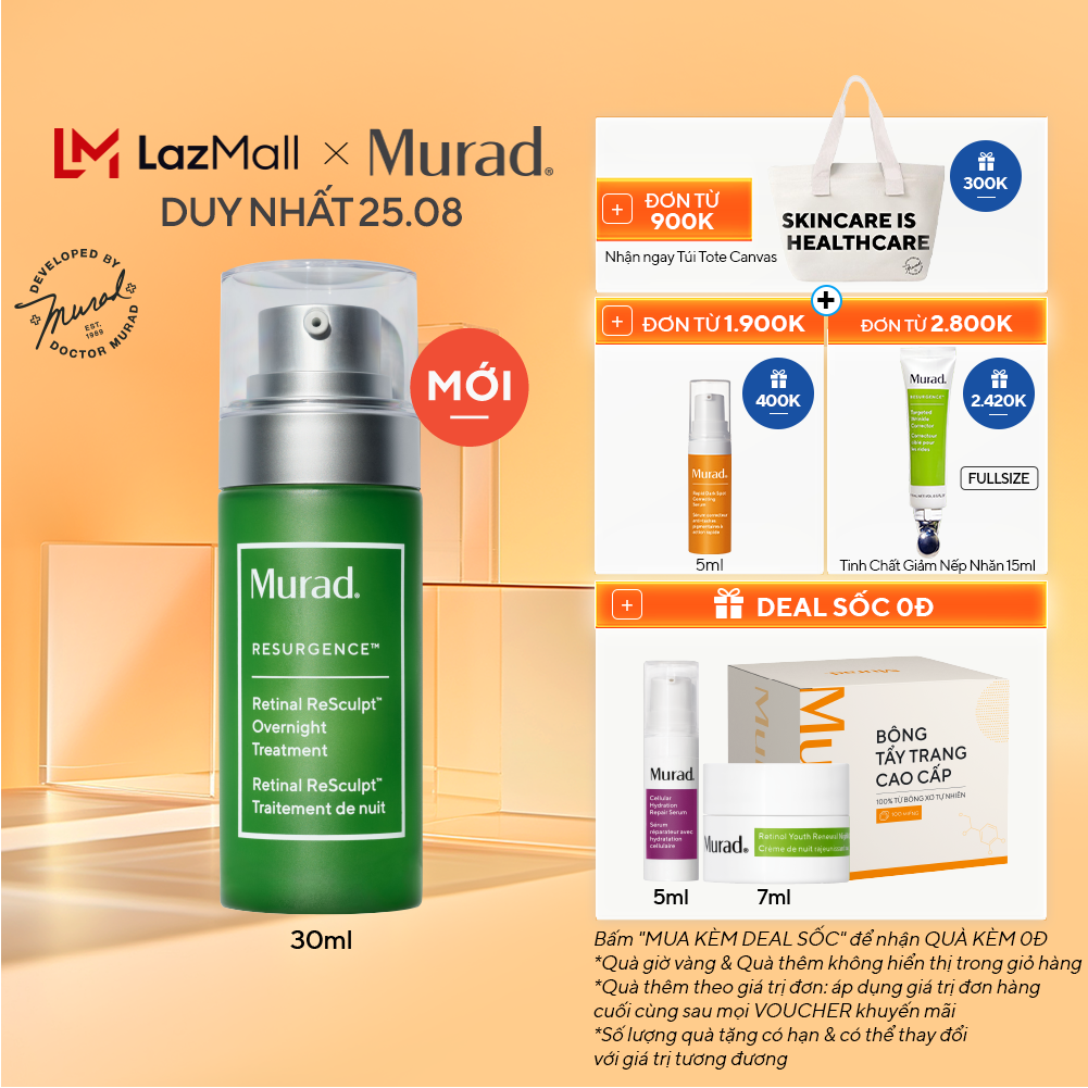 Tinh Chất Retinal Nâng Cơ Giảm Nếp Nhăn - Murad Retinal Resculpt Overnight Treatment 30ml